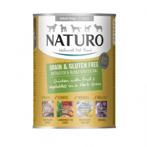 Naturo Grain Free Chicken, Veggies & Fruits  in Gravy  390gr