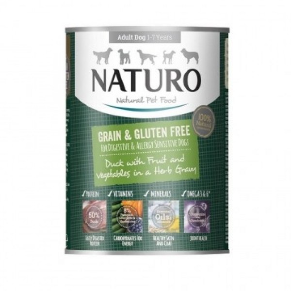 Naturo Grain Free Duck, Veggies & Fruits  in Gravy  390gr