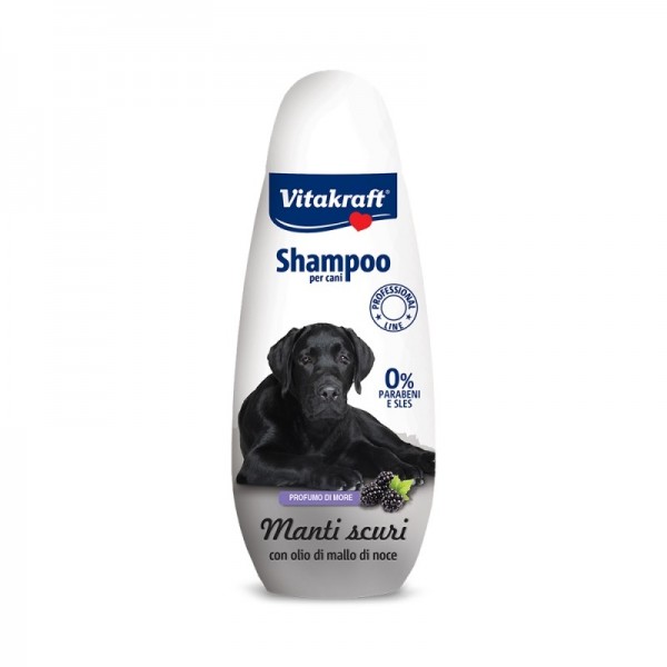 Vitakraft  Shampoo για σκουρόχρωμο τρίχωμα με έλαια από καρύδι και άρωμα βατόμουρου  250ml