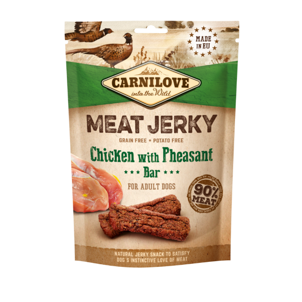 Carnilove Dog Snack Meat Jerky Chicken with Pheasant Bar 100gr