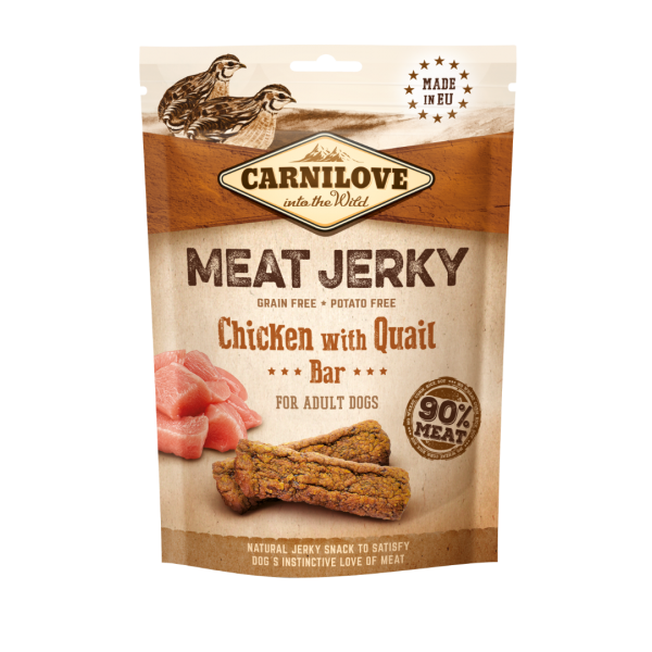Carnilove Dog Snack Meat Jerky Chicken with Quail Bar 100gr