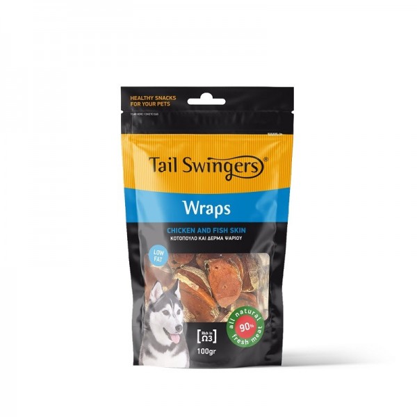 Tailswingers  Wrap Chicken with Fish Skin 100gr