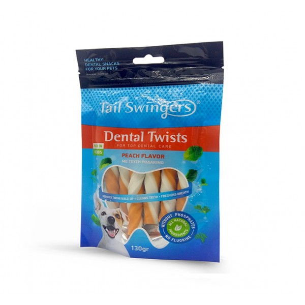 Tailswingers Dental Twists Peach 100gr