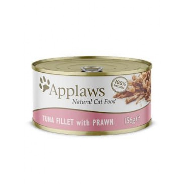 Applaws Natural Cat Tuna Fillet With Prawns 156gr