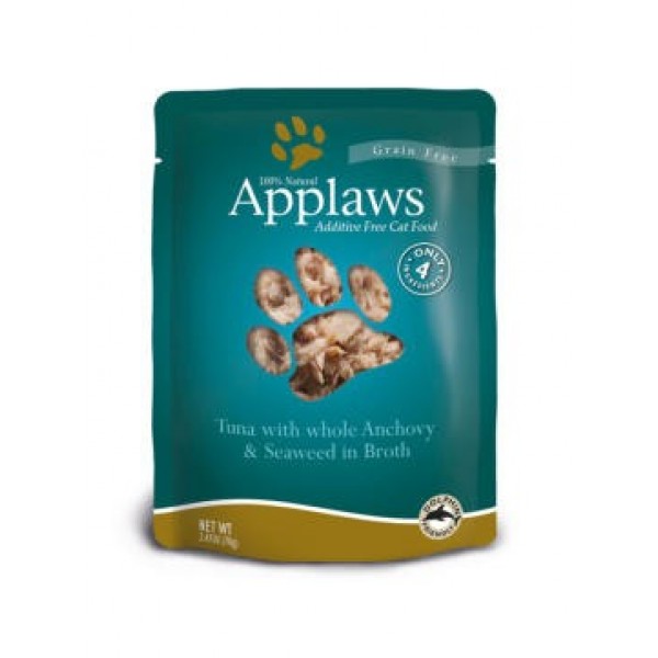 Applaws Natural Cat Τuna fillet with Anchovy & Seaweed 70gr