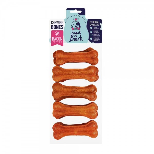 Snack n' Bark Bone Pressed With Flavor Bacon 8cm  20gr 10 τμχ