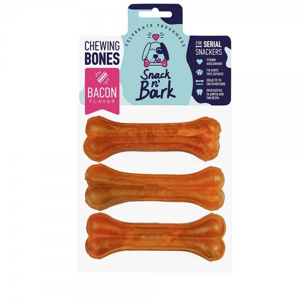 Snack n' Bark Bone Pressed With Flavor Bacon 13cm  55gr 3 τμχ