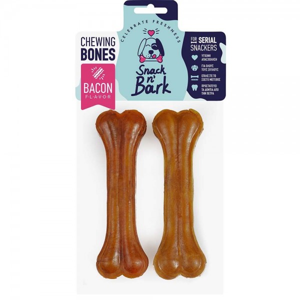 Snack n' Bark Bone Pressed With Flavor Bacon 16cm 90gr 2 τμχ