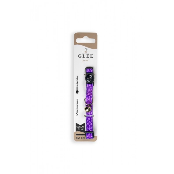 Glee Περιλαίμιο Γάτας Purple Fishbone 10mmX30cm