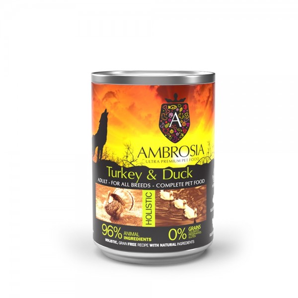 Ambrosia Grain Free Adult Sensitive Turkey & Duck 400gr	
